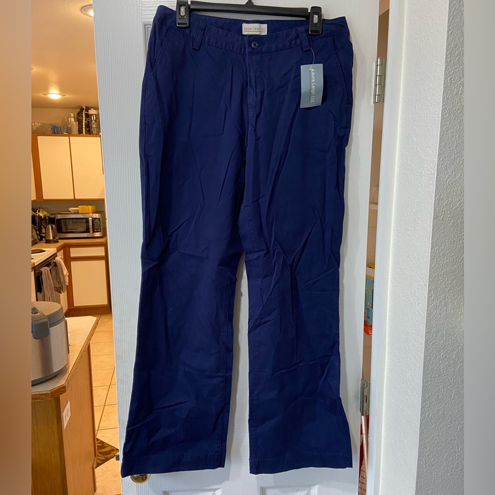 Straight Leg Blue Pants